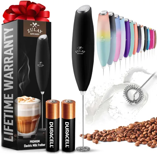 Miniatura 18 de Varita de espumador de leche mini y potente – Potente espumador de café de mano, mezclador de bebidas operado con batería – Tamaño de bolsillo Azul