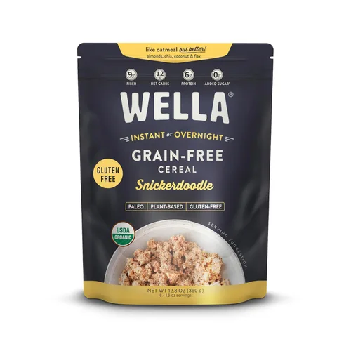 Miniatura 8 de Cereal de Avena Alternativa Wella, Cereal Caliente para el Desayuno Libre de Gluten, Sin Granos Paleo Orgánico Vegano Alto en Proteínas