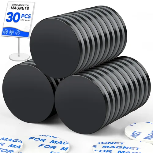 Miniatura 11 de LOVIMAG Super Strong Neodymium Disc Magnets with Epoxy Coating, Powerful Permanent Rare Earth Magnets 1.26 inch x 1/8 inch, Pack of 6 Negro