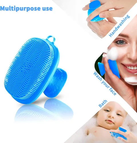 Miniatura 2 de Cepillo exfoliante facial de silicona para hombres, cepillo de limpieza facial de silicona, cepillo de lavado facial de silicona manual impermeable