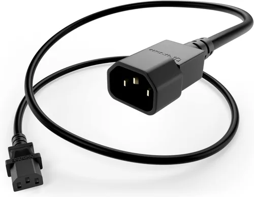 UNC Cable de alimentación PDU C13 a C14, 1.5 pies, paquete de 20 unidades, negro, 10 amperios, SJT 250V, certificación UL, cable de extensión IEC de