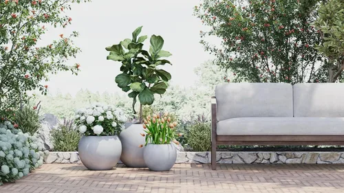 Miniatura 10 de DTY Fiberstone - Maceta tipo globo para interiores y exteriores, maceta esférica ligera para olivo, Monstera y palma, piedra de fibra de vidrio