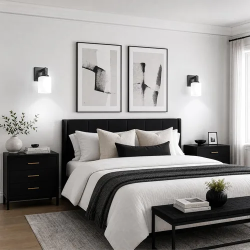 Miniatura 5 de Juego de 2 apliques de pared para baño, lámpara de tocador de baño negra, apliques de pared modernos para interiores con vidrio esmerilado cuadrado