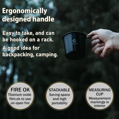 Miniatura 4 de CAMPINGMOON 7oz pequeño acero inoxidable taza w mango 7.1 fl oz camping senderismo al aire libre BKS-190-2P