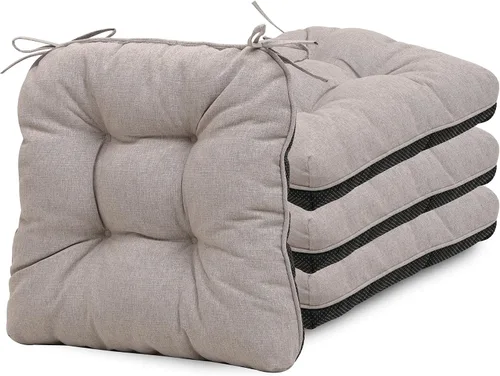 Miniatura 15 de RACE LEAF Cojines para sillas de comedor, paquete de 4 unidades, almohadillas de espuma viscoelástica para sillas de cocina con lazos y respaldo