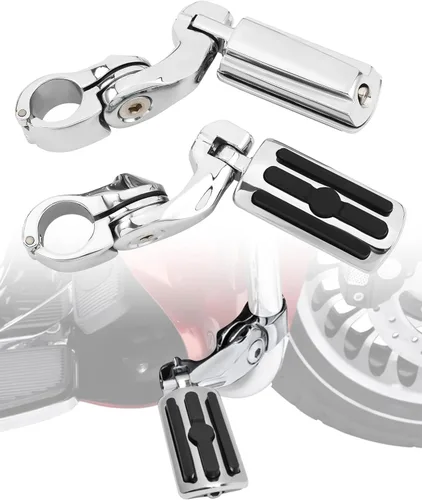 Miniatura 15 de TCMT Estribo corto de montaje en ángulo para carretera de 1 1/4 pulgadas para Harley Touring Road King Street Glide Road Glide Electra Glide Softail