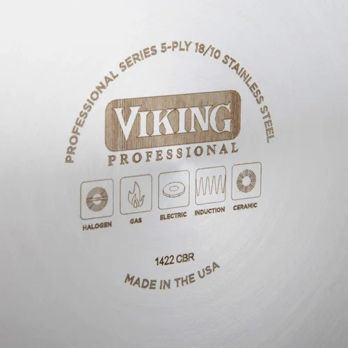 Miniatura 7 de VIKING Culinary Professional - Sartén antiadherente de acero inoxidable de 5 capas, 8 pulgadas, mango ergonómico que se mantiene fresco, apto