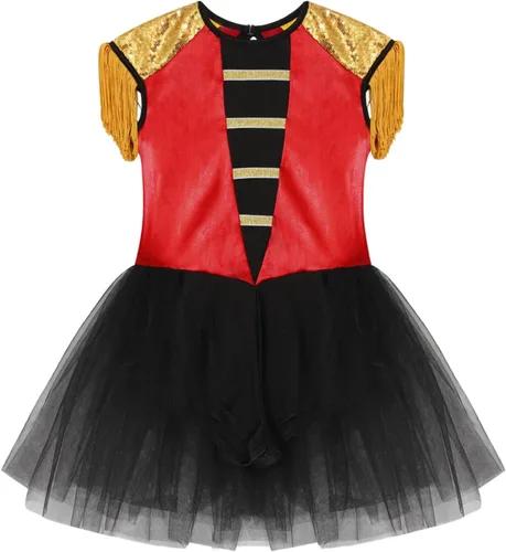 Miniatura 6 de winying Vestido para niñas, disfraz de tambor mayorette, sin mangas, leotardo de malla, tutú, vestido de banda de marcha, vestido de uniforme