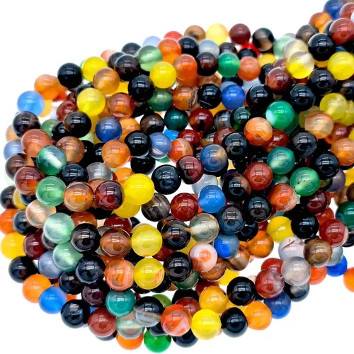 Miniatura 12 de Cuentas redondas naturales de aguamarina púrpura de 0.394 in materiales de bricolaje pulsera, collar, aretes, fabricación de cuentas de ágata