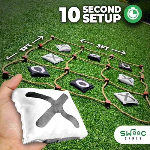 Miniatura 2 de Swooc Games® - Juego gigante de Tic Tac Toe para exteriores (todo tipo de clima) 3 pies x 3 pies Configuración instantánea, sin montaje