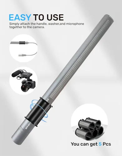 Miniatura 3 de 5 fundas de goma para micrófono, compatibles con Sony Camcorder Rode NTG, Sennheiser MKH Shotgun Mic FX3, FS7, FX6, FX8, FX9, NX80, FS5