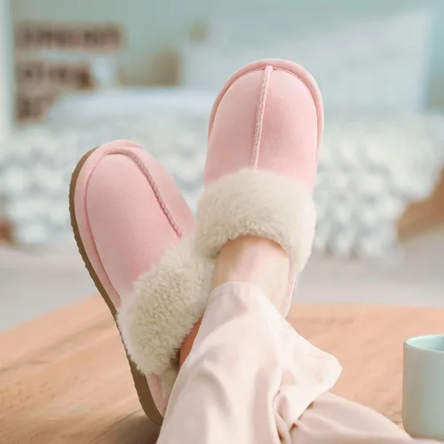 Miniatura 2 de Litfun Pantuflas mullidas de espuma viscoelástica para mujer, zapatos de invierno para interiores y exteriores