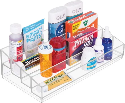 Miniatura 9 de iDesign Organizador de cosméticos y esmaltes de uñas en niveles, colección Clarity, 12.75 pulgadas x 6.5 pulgadas x 3.75 pulgadas, transparente