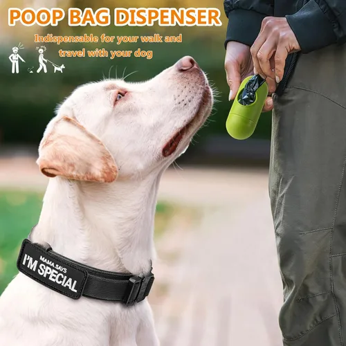 Miniatura 7 de HYDEME Collar táctico ajustable para perro, collar de nailon de entrenamiento militar con mango de control y hebilla de metal pesado para perros
