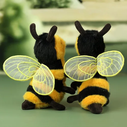 Miniatura 6 de Lindo y suave peluche realista de abeja melífera, juguete de peluche de abejorro de 6 pulgadas, juguetes de peluche para cumpleaños, Navidad
