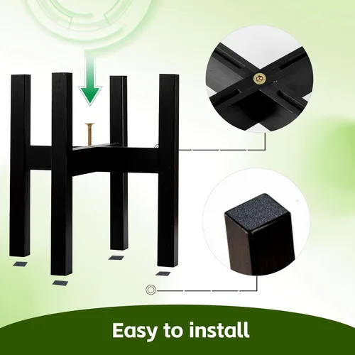 Miniatura 2 de Soporte ajustable de bambú para plantas de interior, soporte para macetas de 8 a 12 pulgadas para sala de estar, dormitorio, esquina, estante