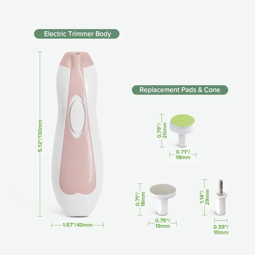 Miniatura 8 de haakaa Kit de cortaúñas eléctrico para bebés, kit de cortaúñas para recién nacidos, niños pequeños o adultos, cuidado de uñas y pies, juego de Rosa