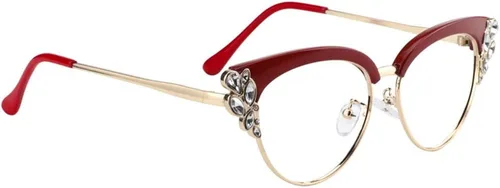 Miniatura 8 de VOOGLAM Lentes de bloqueo de luz azul de ojo de gato para mujer con cristal, lentes elegantes negros anti UV luz azul fatiga ocular