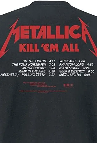 Miniatura 4 de Metallica Mens Kill Em All Tracks Back Print T-Shirt