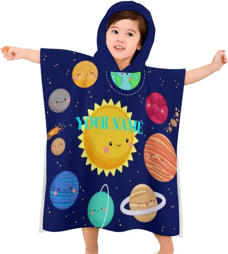 Miniatura 12 de Toalla personalizada con capucha para niños y niñas, con dibujos animados, tren de coche, personalizable, añade tu nombre, toalla de playa Tren