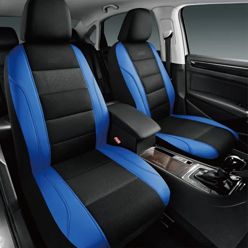 Miniatura 16 de Skechers Fundas de asiento de espuma viscoelástica y refrigeradas por aire, cuero premium con malla EVA, fundas de asiento de automóvil