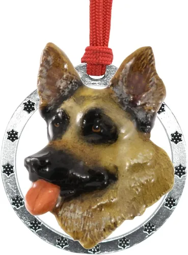Miniatura 24 de Adorno navideño para colgar en la cabeza de collie con borde de peltre antiguo hecho a mano para decorar coronas y árboles de Navidad del hogar