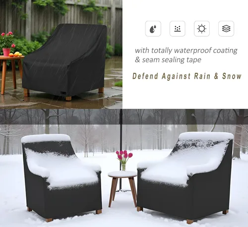 Miniatura 4 de NettyPro Fundas para Sillas de Patio Impermeables para Muebles de Exterior Sillón Giratorio Reclinable Mecedora Lounge Asiento Profundo, Se Adapta