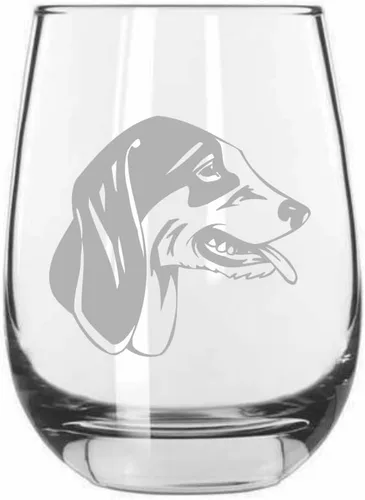 Miniatura 545 de Sakhalin Husky Dog - Copa de vino grabada personalizada de 15.25 onzas sin tallo