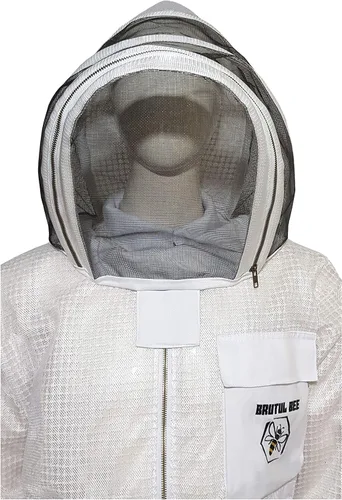 Miniatura 3 de Brutul Bee - Chaqueta ventilada de apicultura de 3 capas de protección completa para apicultores, chaqueta ultraligera con velo de esgrima