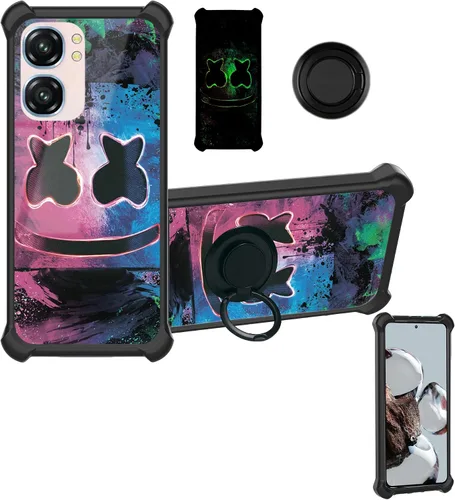 Miniatura 77 de Aroepurt Funda compatible con Nothing Phone 2a Phone Case Cover [PC duro + silicona suave] [soporte de anillo] [efecto luminoso] YGH-BQ