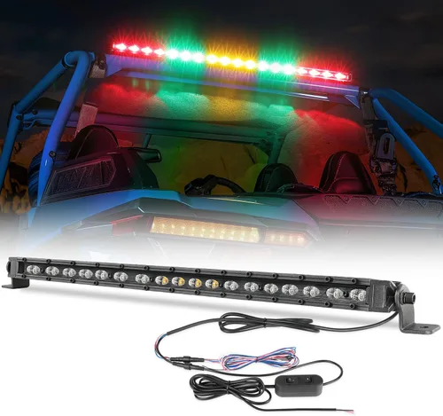 Miniatura 15 de OFFROADTOWN Barra de luz LED de persecución de 20 pulgadas, luces traseras UTV, luz intermitente de seguridad con luz intermitente de freno