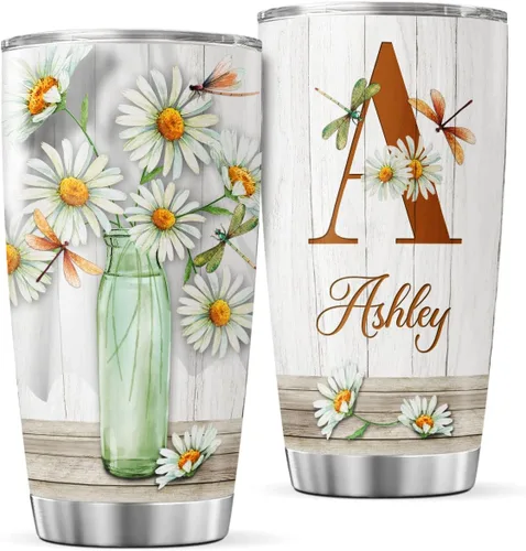 Miniatura 8 de CUBICER Vaso de café para parejas, taza de viaje floral con tapa, regalos de cumpleaños para mujeres, esposa, novias, adultos, vasos con aislamiento