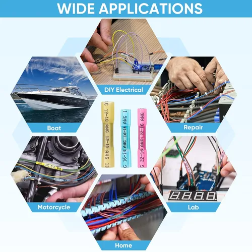 Miniatura 8 de TICONN Kit de conectores a tope termorretráctiles de 60 piezas, empalme a tope AWG 14 – 12, terminales de crimpado de cables eléctricos marinos