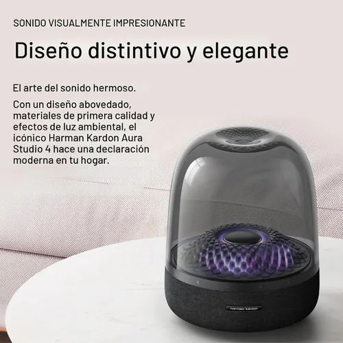 Miniatura 3 de Harman Kardon Aura Studio 4 - Altavoz Bluetooth para el hogar - Rendimiento de sonido superior - 5 temas de iluminación con efecto diamante