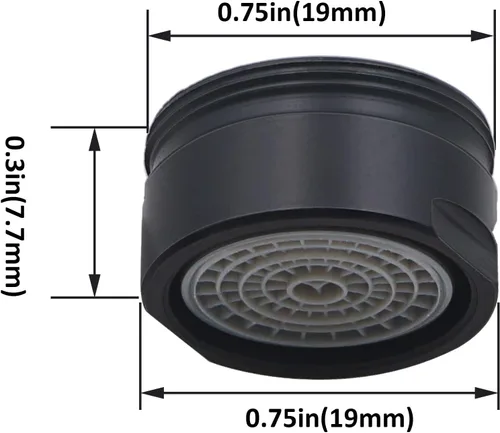 Miniatura 2 de Paquete de 4 aireadores de grifo de 1.5 GPM, (0.945 in) de 15/16 pulgadas de rosca macho para fregadero, aireador de grifo de ahorro de agua de Negro