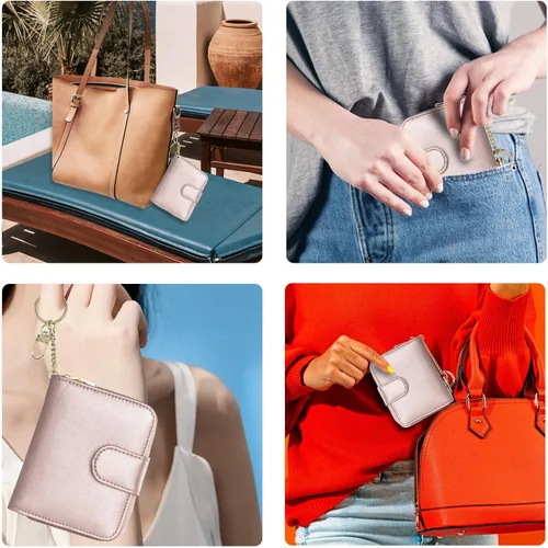 Miniatura 6 de Beurlike billetera de cuero, con tarjetero con bloqueo RFID, organizador, billetera segura para mujer