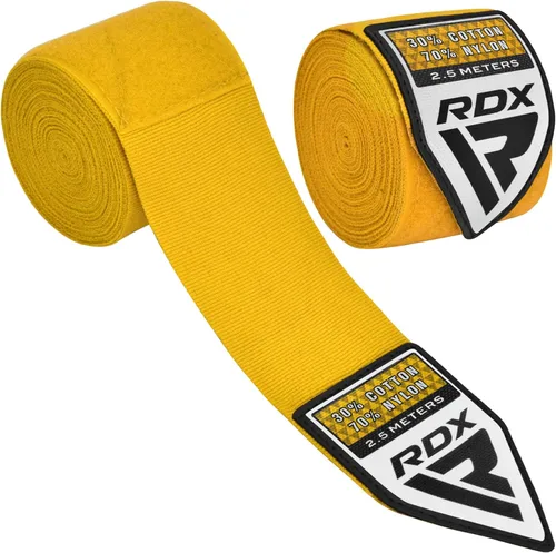 Miniatura 9 de RDX Boxing Wraps Kids 2.5M Guantes internos, Vendajes elásticos para el pulgar, Junior Under Mitts Protector de puño de mano Correas de soporte