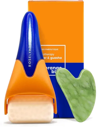 Miniatura 10 de ROSELYNBOUTIQUE Rodillo de hielo para cara y herramientas faciales Gua Sha, arrugas y líneas finas, masajeador de hinchazón, herramientas