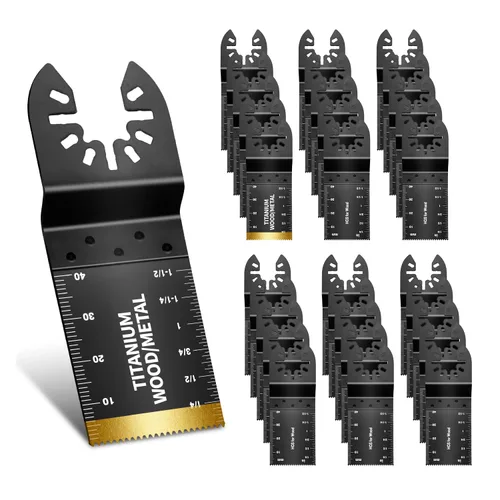 Miniatura 9 de 20 Cuchillas para Herramienta Oscilante, Cuchillas de Sierra Oscilante de Titanio Universales Profesionales, Juego de Cuchillas Multiherramienta