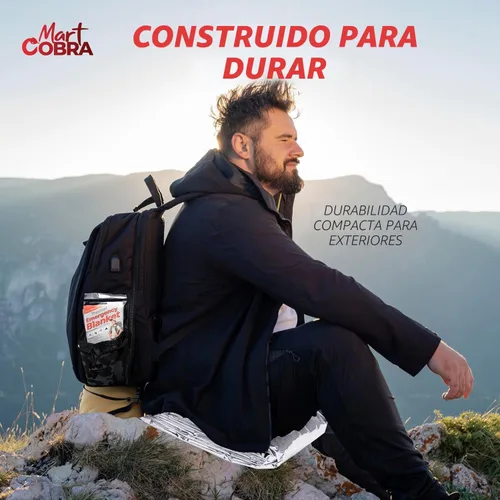Miniatura 6 de Paquete de 4 mantas de emergencia de Mylar espaciales, equipo de supervivencia y suministros reutilizables térmicos para campamento, caza, primeros
