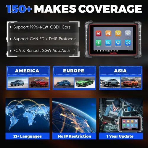 Miniatura 7 de Autel Escáner MaxiCOM MK900, escáner OBD2 todo sistema OE y herramienta bidireccional, 8 pulgadas hasta MK808S MK808BT MX808S MK808Z, más de 3000