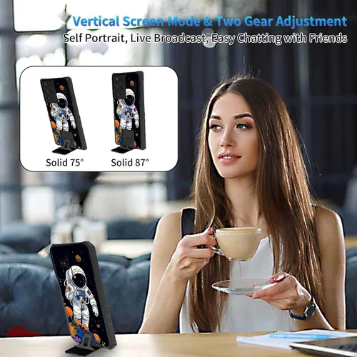 Miniatura 483 de Funda para Samsung Galaxy S22 Ultra 5G, Galaxy S22 Ultra con cubierta de cámara deslizante, funda resistente de doble capa con función atril Black