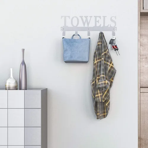 Miniatura 5 de Kuhome Toallero de ganchos para colgar sobre la puerta, para baño/dormitorio/cocina/piscina, para colgar toallas de playa/batas de baño, para Gris