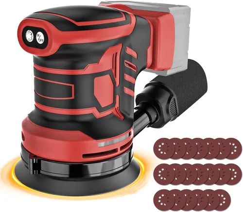 Miniatura 9 de Lijadora inalámbrica para batería De-Walt de 20V, lijadora de órbita aleatoria con motor sin escobillas de 5 pulgadas con 6 velocidades variables