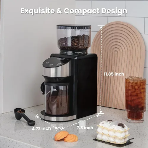 Miniatura 7 de Gevi Molinillo de Café Eléctrico, Molinillo de Granos de Café con 35 Configuraciones de Molienda para Espresso, Goteo, Prensa Francesa, Molinillo