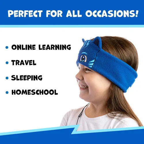 Miniatura 5 de CozyPhones PJ Masks Catboy Auriculares para Niños Sobre la Oreja con Diadema - Volumen Limitado con Altavoces Delgados y Diadema de Vellón Suave