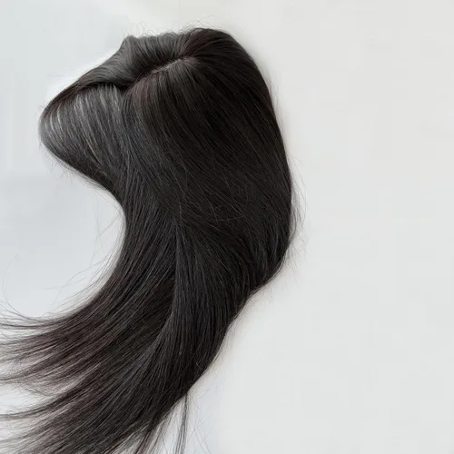 Miniatura 6 de MorningWigs Toppers para mujer, 100% cabello humano Remy, 5.5 x 5.9 in, base de seda completa, cabello lacio para adelgazar la pérdida de cabello