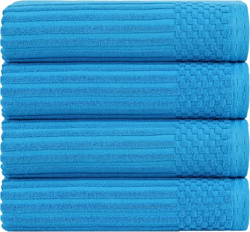Miniatura 167 de Superior Juego de 6 toallas de algodón sólido y acanalado, toallas de cara de 13 x 13 pulgadas, toallas de mano de 16 x 28 pulgadas, toallas de baño