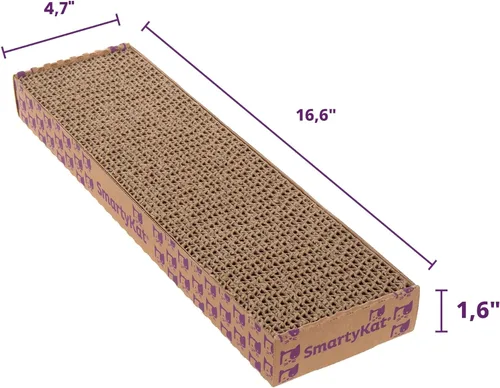 Miniatura 3 de SmartyKat Super Scratcher Rascador Ondulado para Gatos y Almohadilla para Arañar para Gatos, Infundido con Hierba Gatera, Rascadores para Gatos