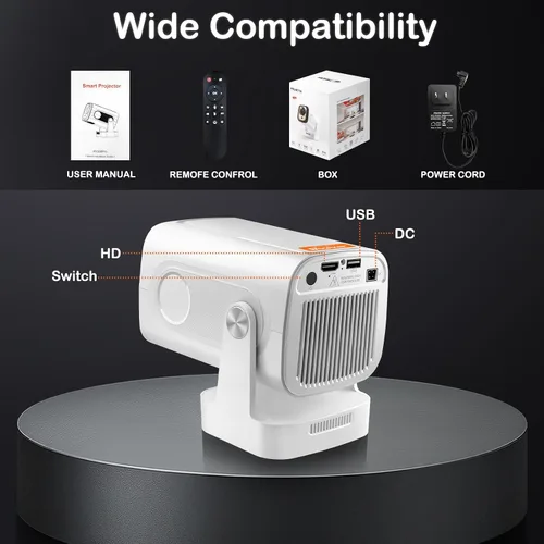 Miniatura 9 de WOOPKER Mini proyector HY260 Pro actualizado con WiFi y Bluetooth 5.4, enfoque automático/Keystone, soporte nativo 1080P para 4K, control remoto Air